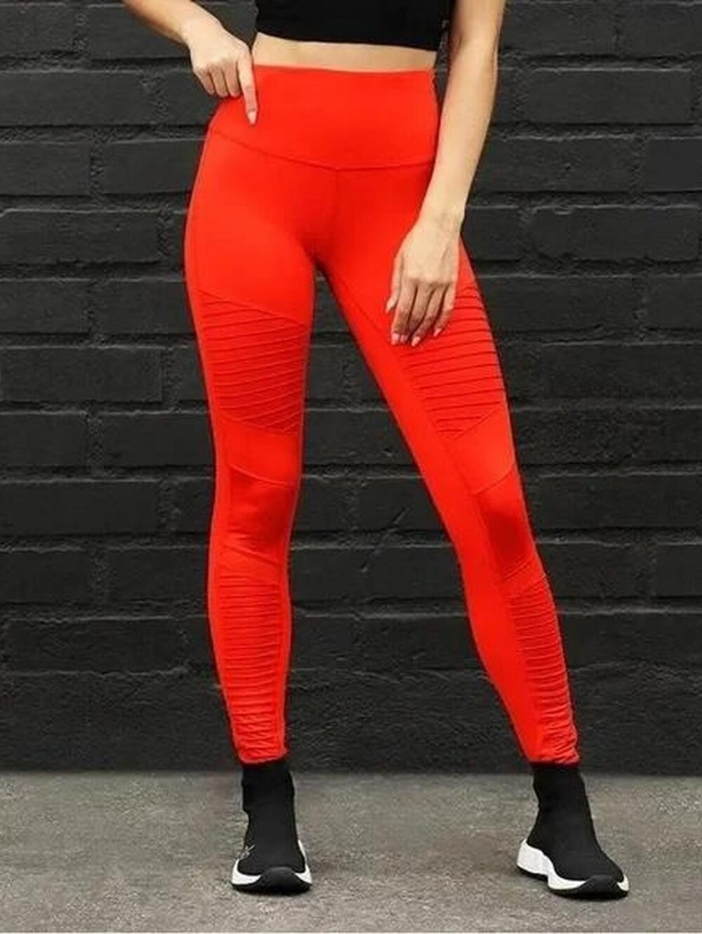 Alo High Waist Moto Legging in Scarlet Red